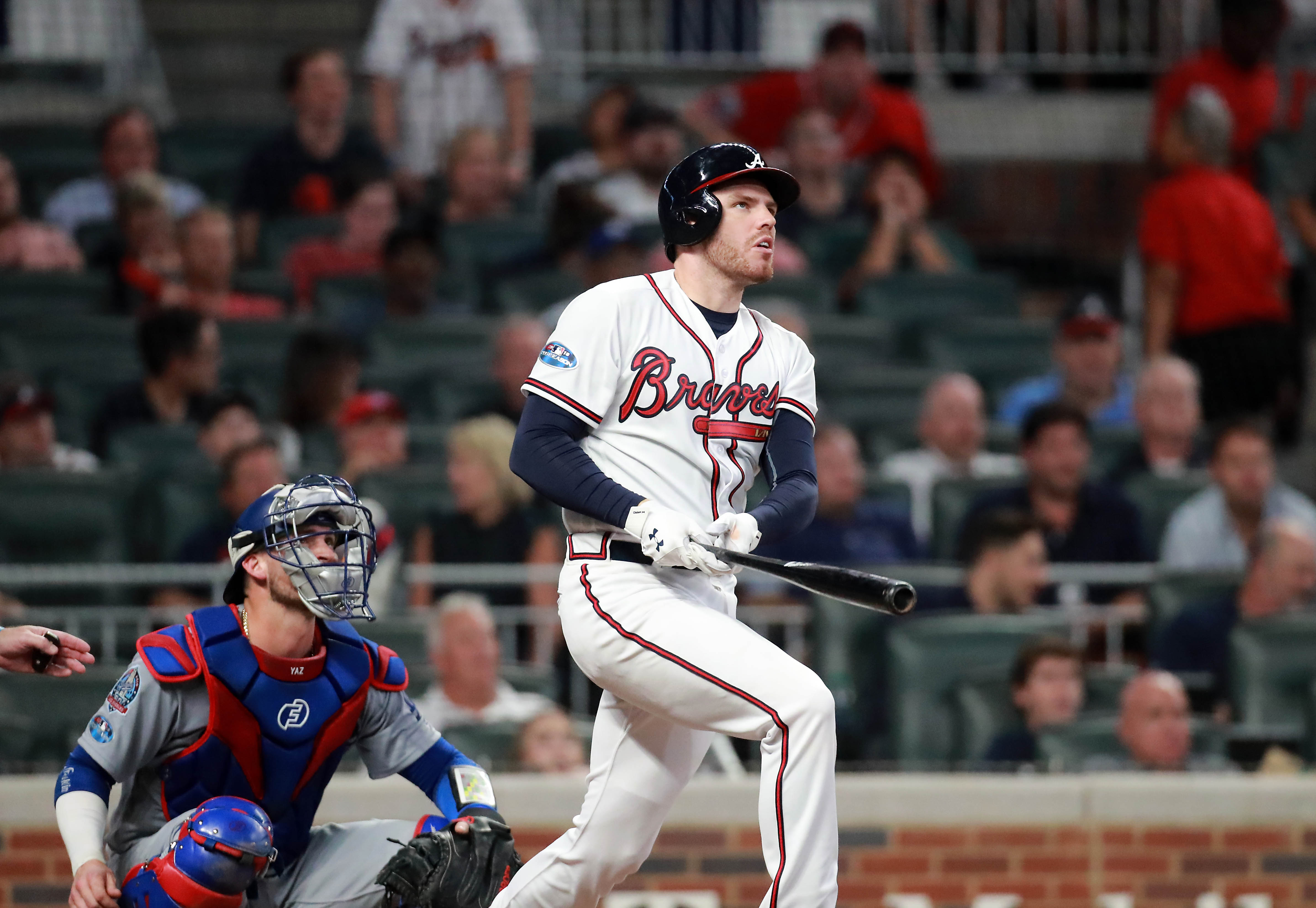 Freddie Freeman homers in first at-bat with sports glasses - NBC