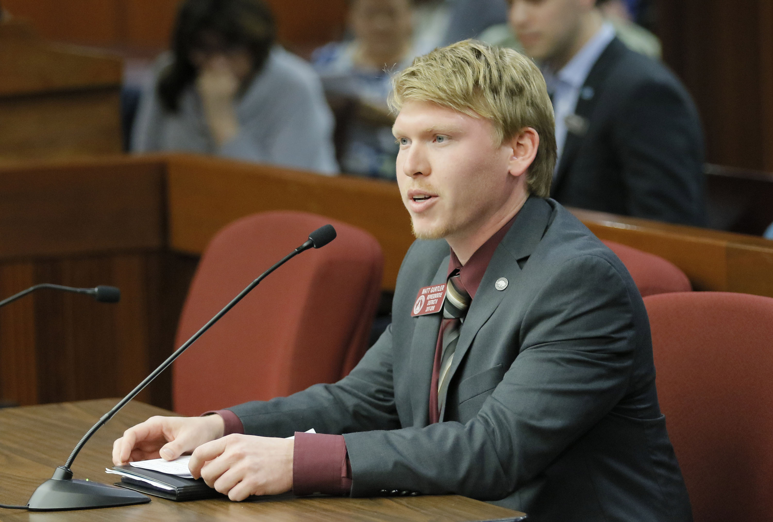 Rep. Matt Gurtler, R-Tiger, seen here in 2017, is one of only two Republican representatives to speak out publicly last week against House Speaker David Ralston’s legal delays. “What is wrong remains wrong even if it’s legal,” Gurtler said in a statement. BOB ANDRES / BANDRES@AJC.COM