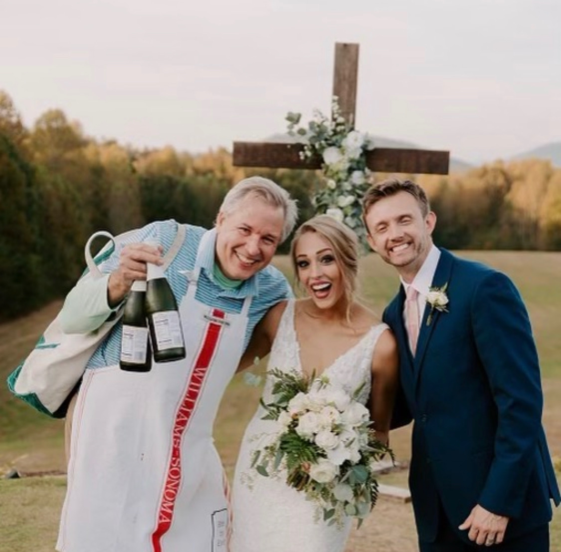 Jeff Elhoffer and Kaylyn Reinhold celebrate their outdoor wedding with celebrant, Eric Reinhold, the bride’s father.
Courtesy of Dick Eydt / Photographer: Christian Garcia.