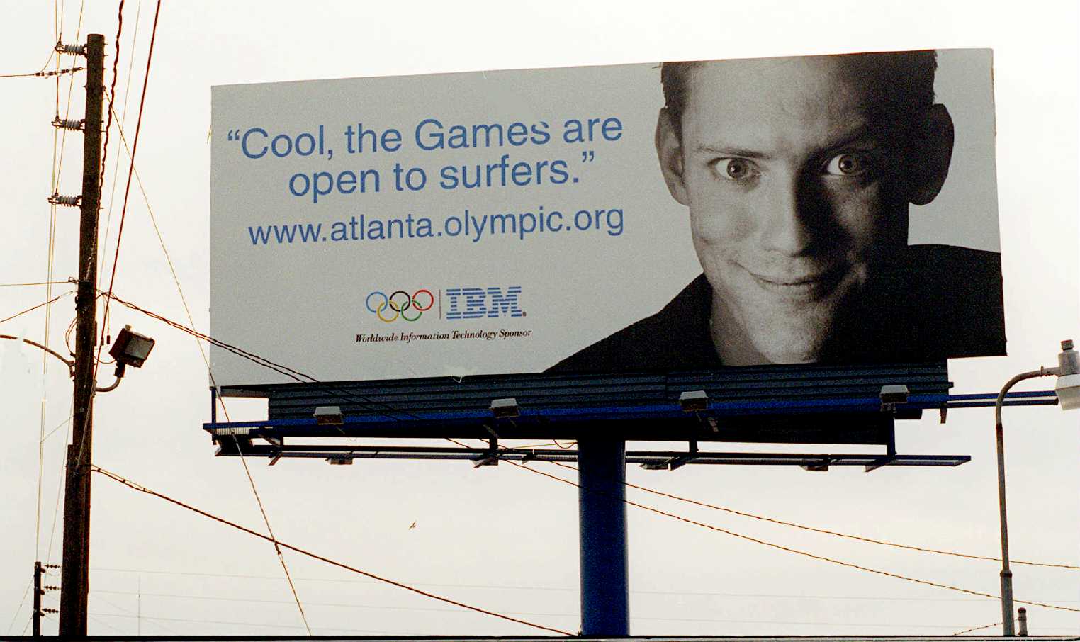 IBM touted itself “the Official Internet Information Systems Provider for The Atlanta Committee for the Olympic Games” on the official website and on billboards such as this one in Atlanta from December 1995. (Marlene Karas / AJC file)