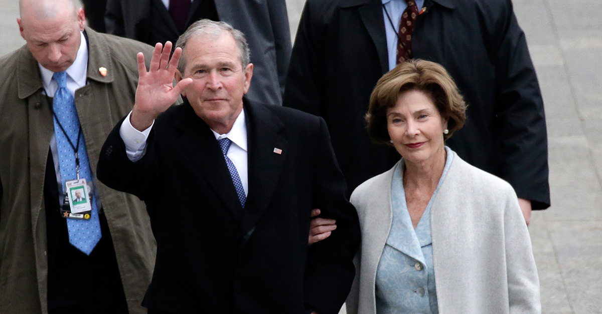 George W Bush Struggles With Poncho