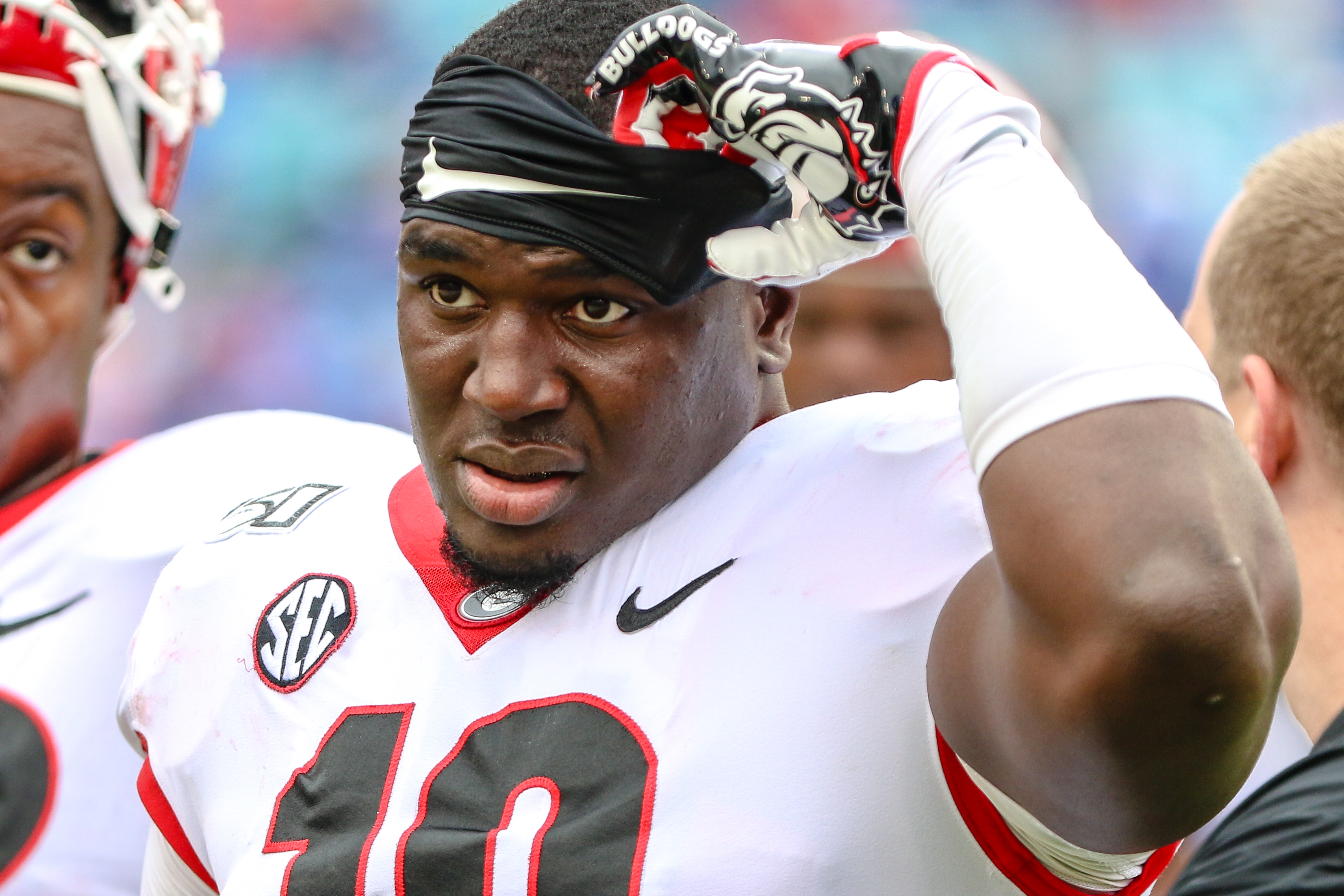 September 30, 2017: Malik Herring #10 of the Georgia Bulldogs