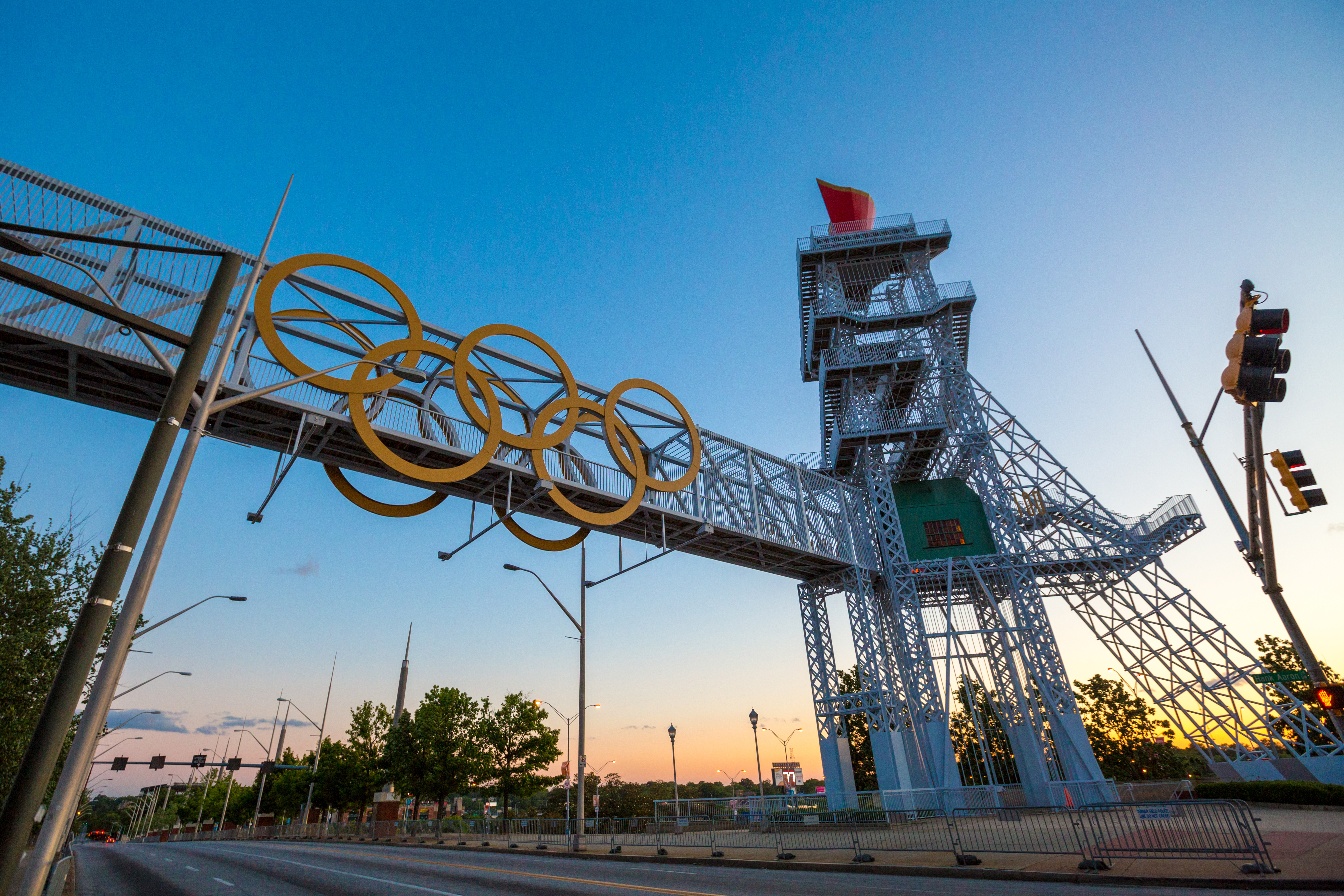 The Olympic Cauldron, where Muhammad Ali lit the Olympic flame during opening ceremonies of the 1996 Summer Games, is located on Capital Avenue in downtown Atlanta. (Jenni Girtman / Atlanta Event Photography)