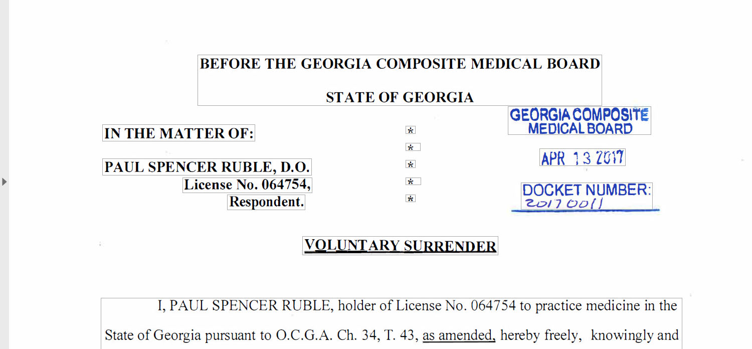 When Dr. Paul Ruble surrendered his license last April, the medical board didn't reveal that he was on his way to federal prison after a 2015 indictment in a pill mill case.