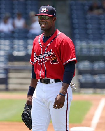 Atlanta Braves outfielder Jason Heyward, warms up following - NARA