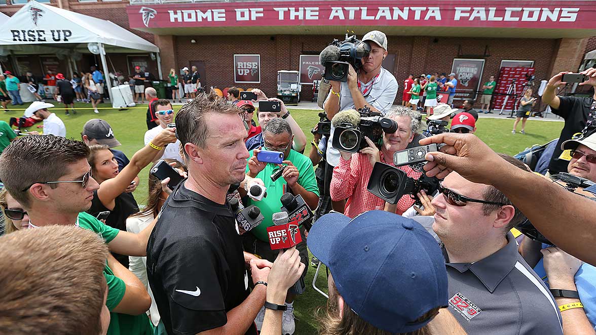 Warriors attend Falcons' practice session