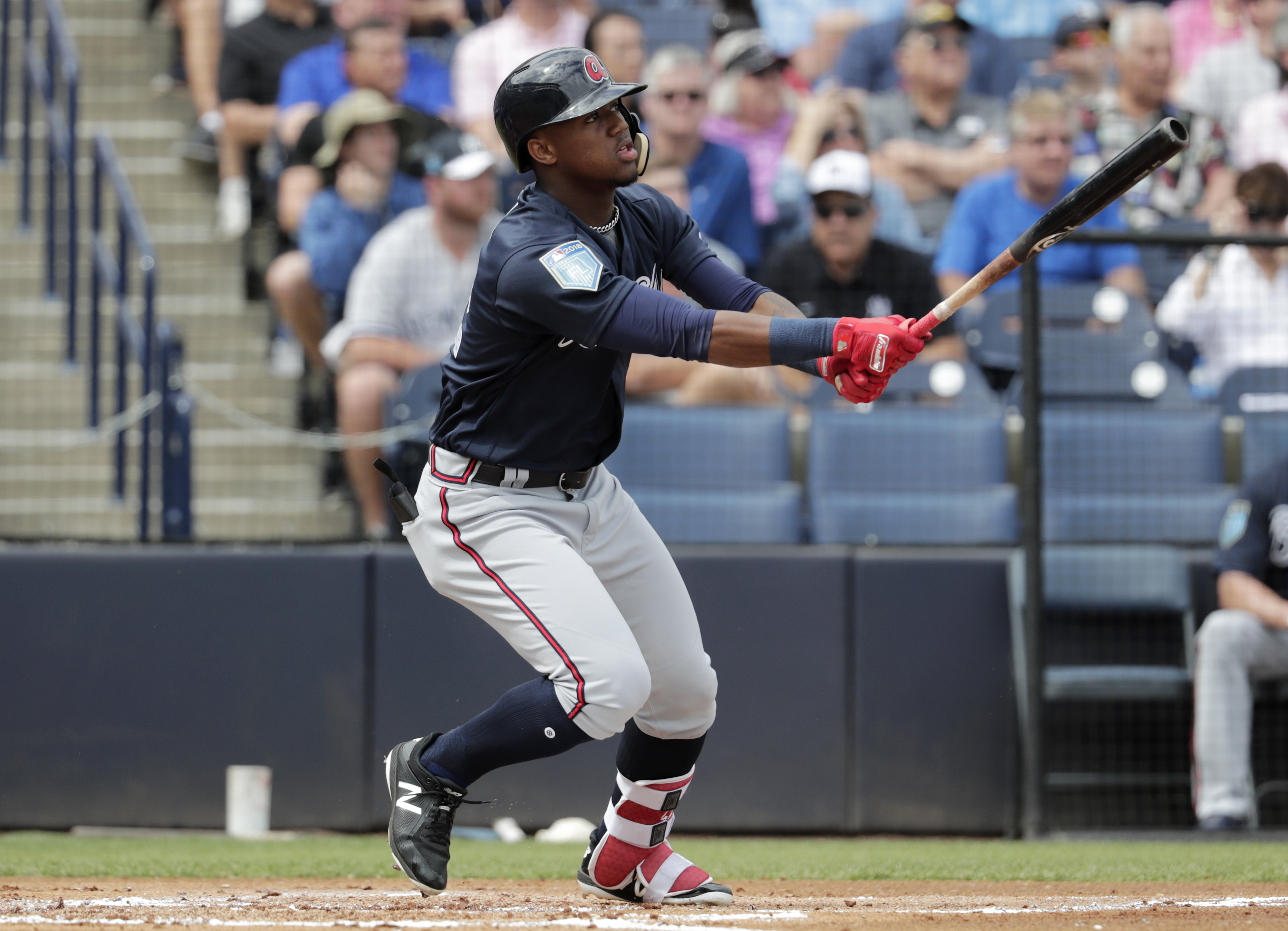 From left Ronald Acuña Jr., of the Atlanta Braves, catcher Wilson