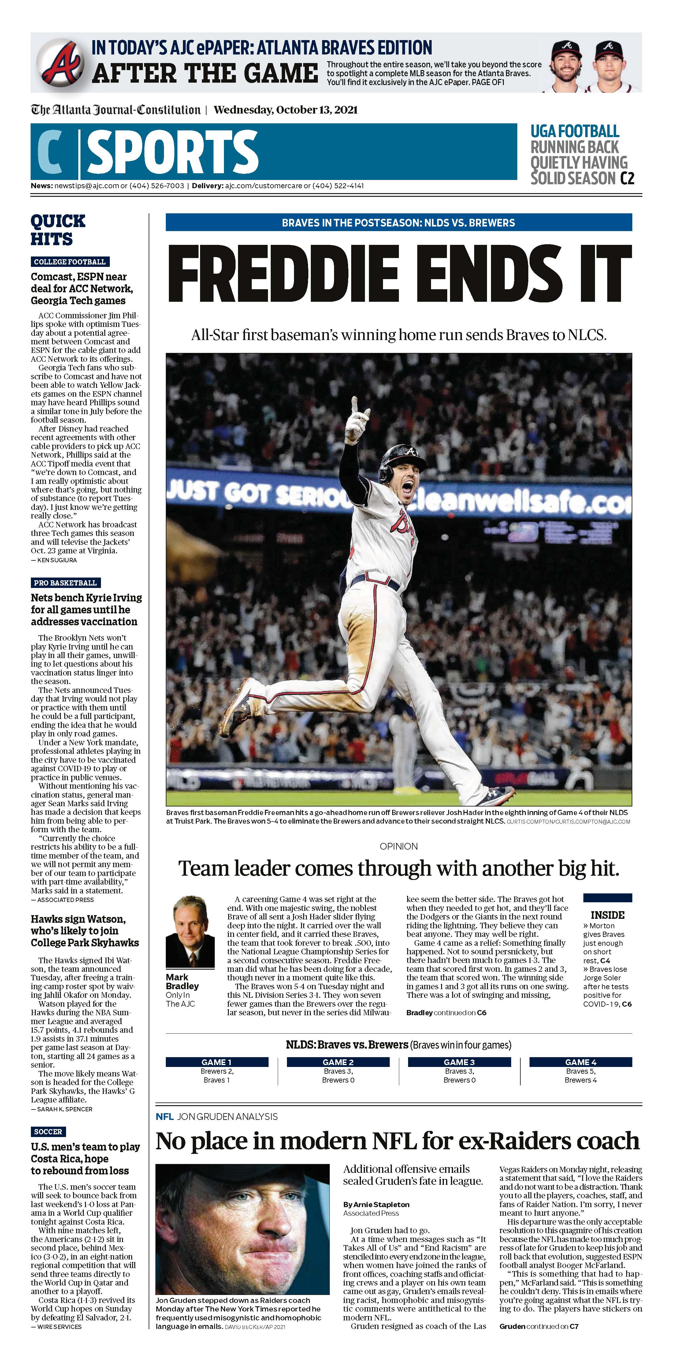 Braves at the All-Star Game: Follow coverage in the AJC ePaper