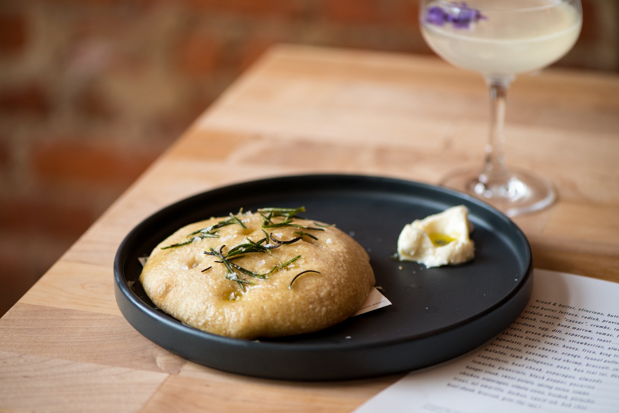 White Bull house-made sfincione and local creamery butter. Photo credit- Mia Yakel.