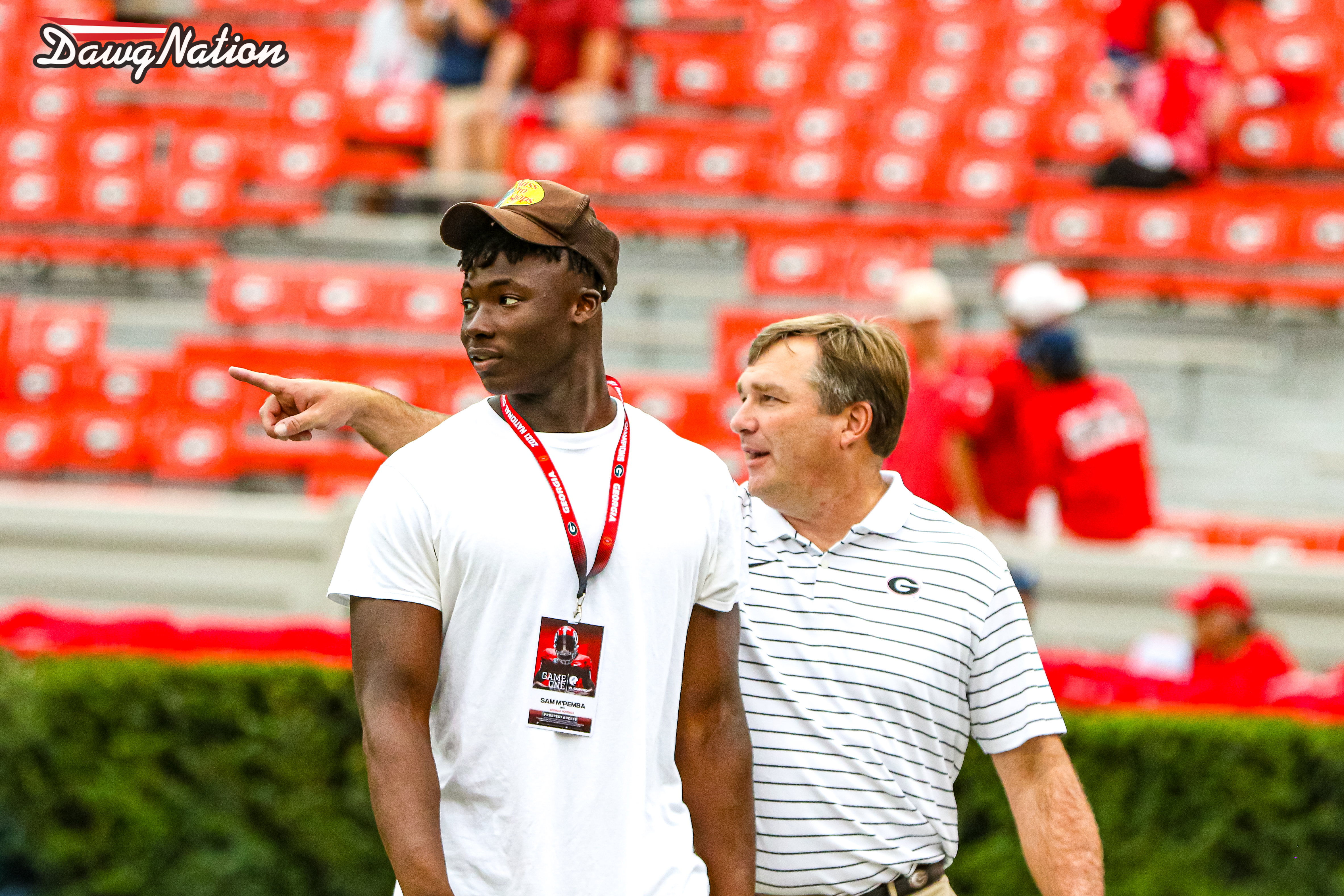 LOOK: Priority 5-star target Sam M'Pemba wears old school Kirby Smart jersey  on official visit photo shoot