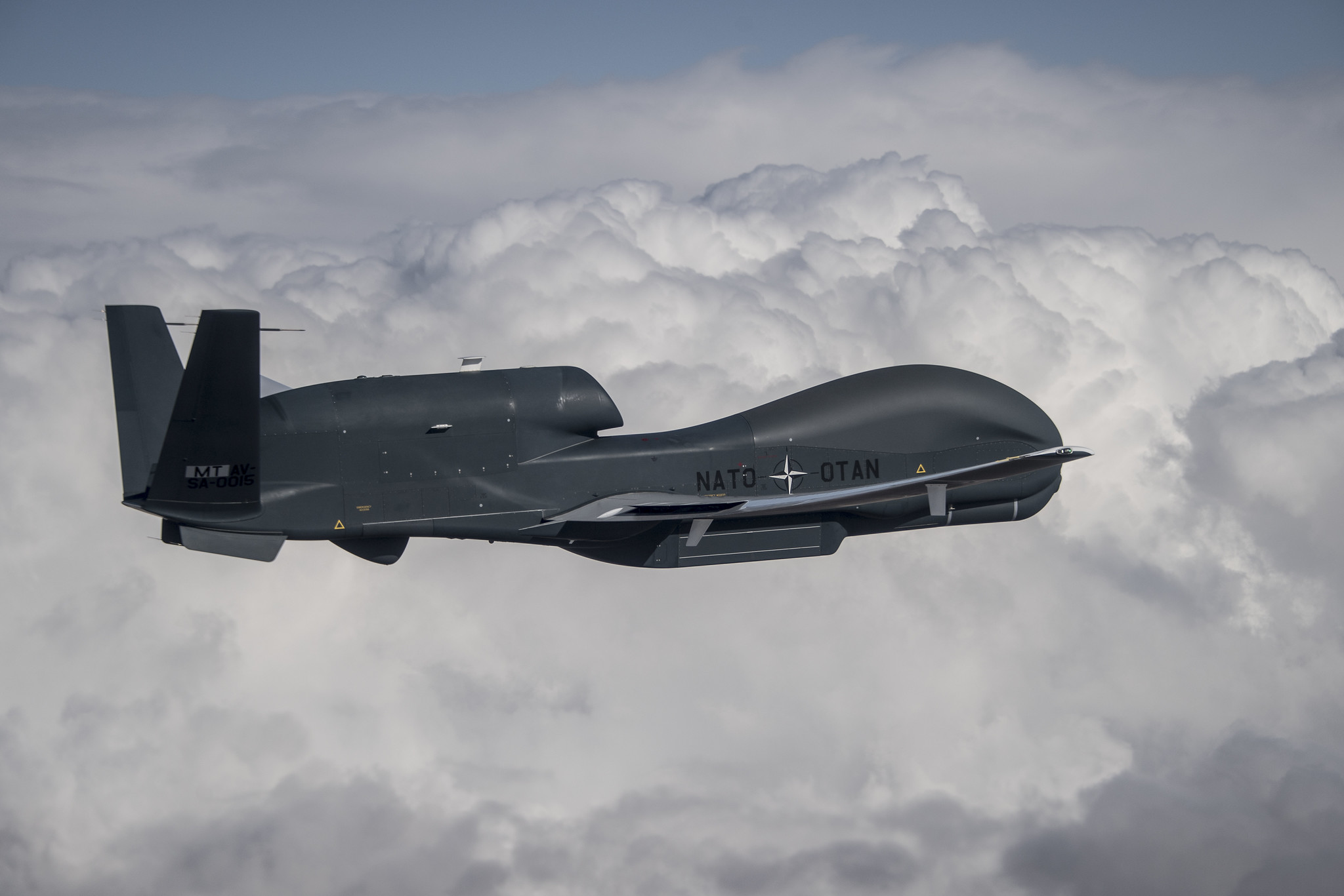 NATO surveillance drones dial flying hours, maritime sensing