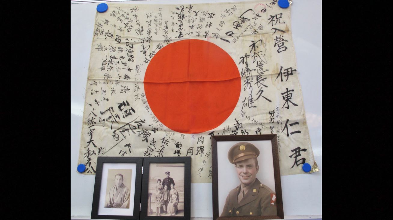 Airman returns grandfather's captured Japanese battle flag
