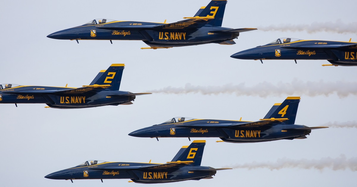 Blue Angels wear yellow flight suits to commemorate 75 years