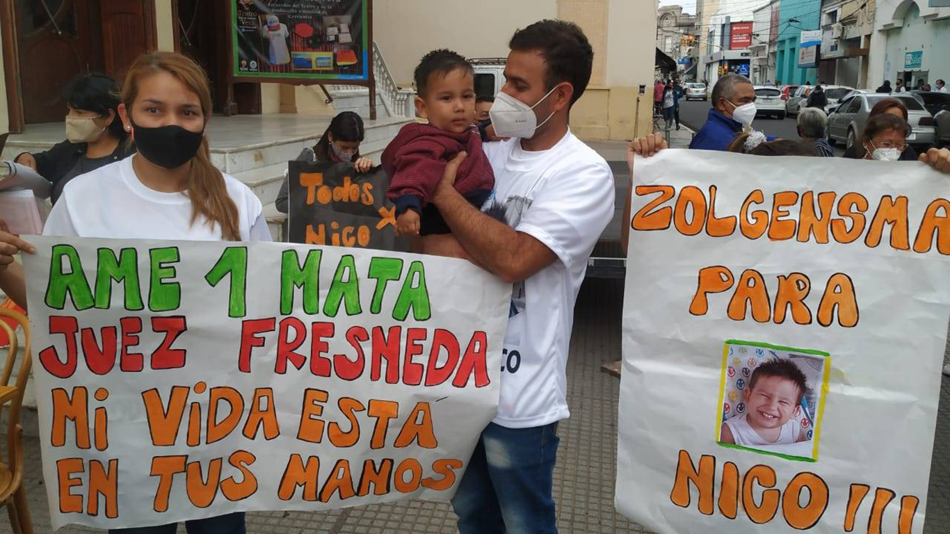 Una de las protestas que organizó la familia del nene correntino (Foto: LT7)