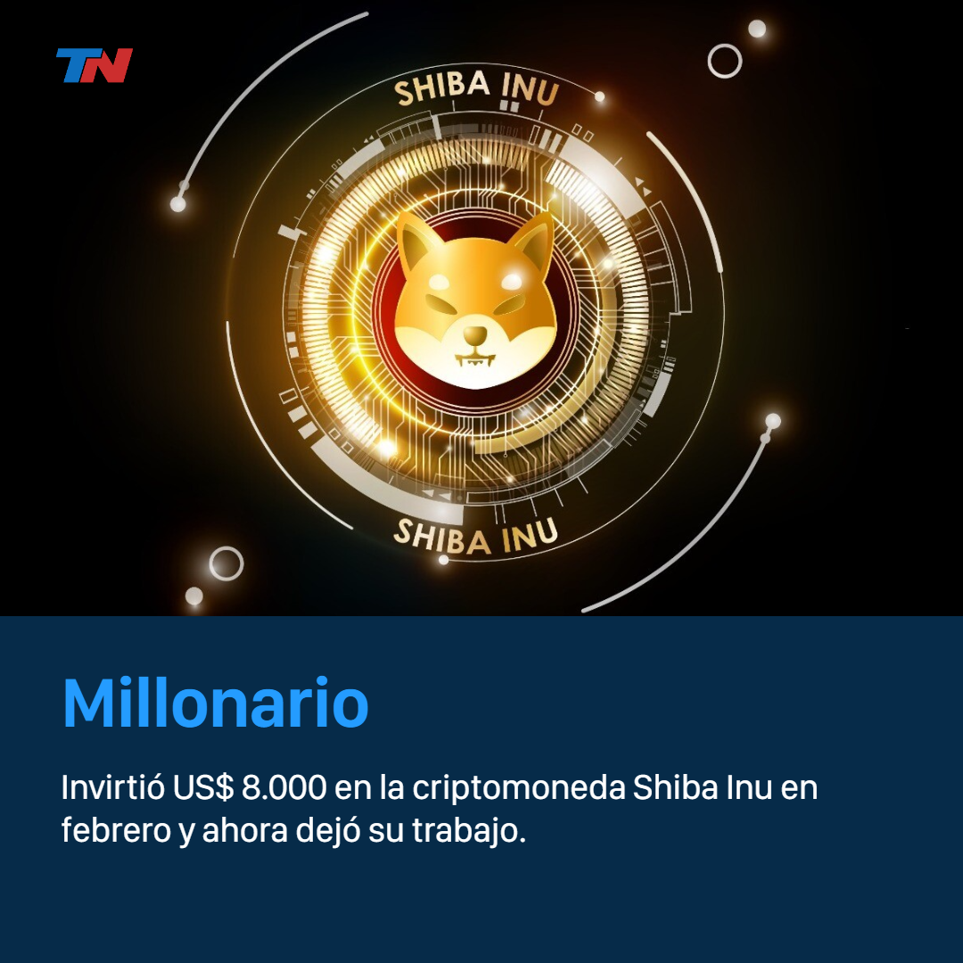 Invirtió US$8.000 en la criptomoneda Shiba Inu en febrero y ahora renunció  a su trabajo por ser millonario | TN