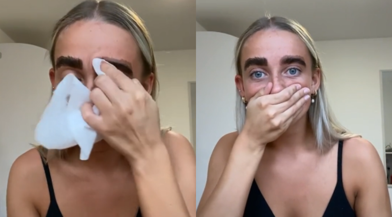 Una joven compartió cómo quedó su rostro tras teñirse las cejas.
Captura de video de TikTok @libbyanderson__.