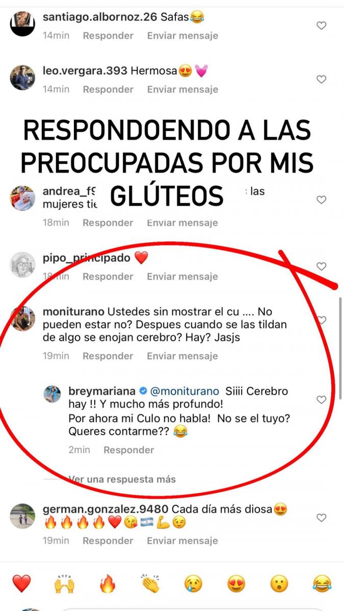 Mariana Brey reaccionó a los comentarios sobre su cuerpo y fue implacable:  