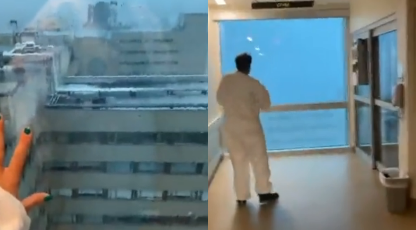 Usuaria de Instagram grabó el momento exacto en que el huracán Ida vuela el techo de un edificio. (Foto: Video de Twitter @VideosVirales69).