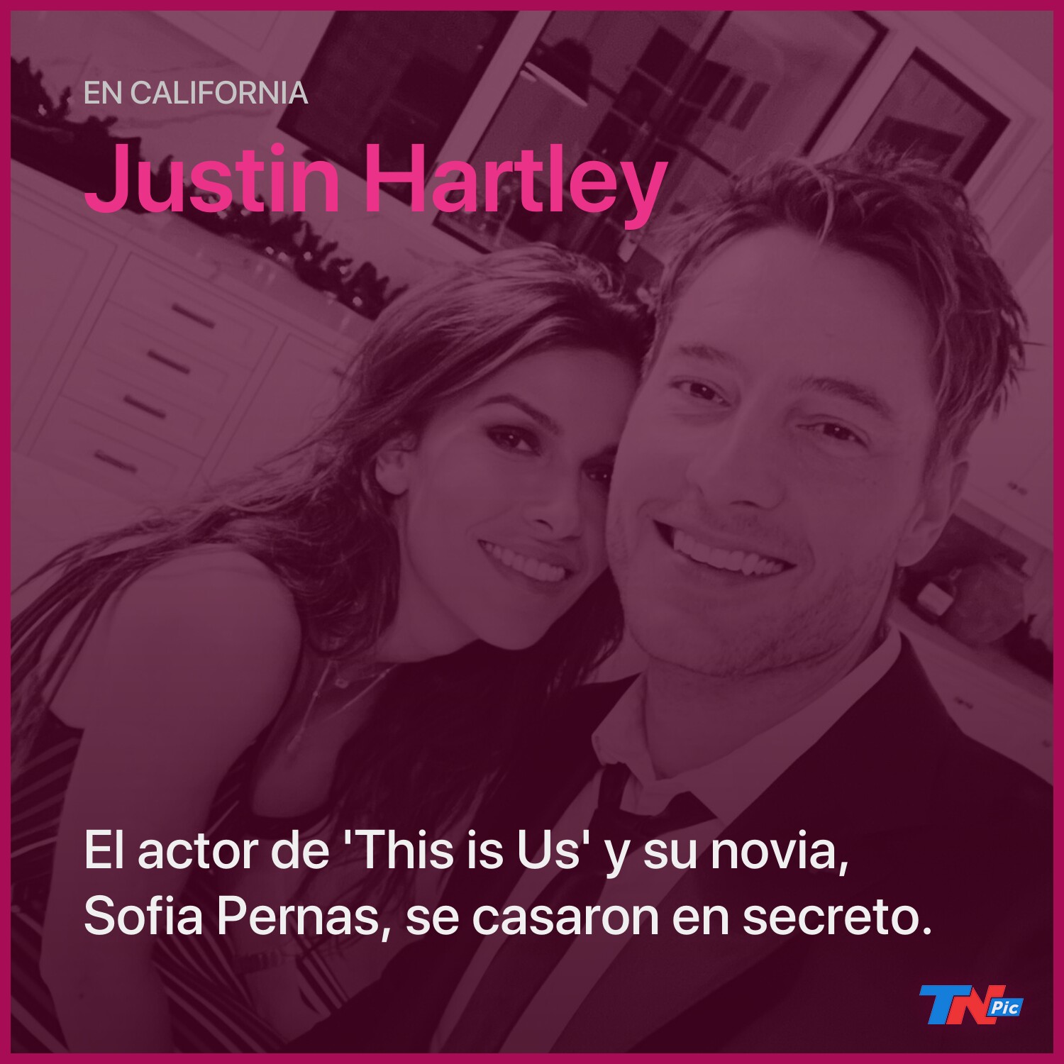 El actor de “This is Us”, Justin Hartley, se casó en secreto con su novia  Sofia Pernas | TN