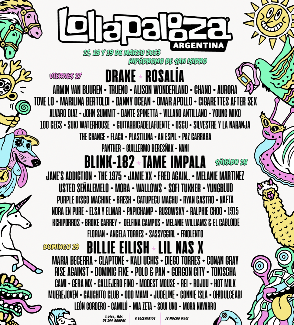 Lollapalooza 2023 todas las bandas y artistas argentinos que