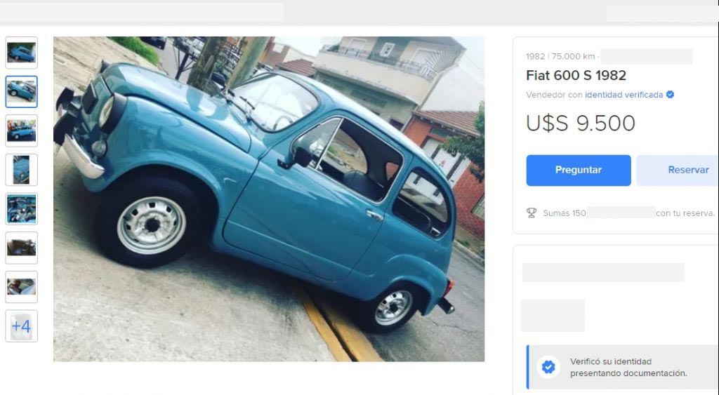 ¿Comprarías un Fiat 600 por este precio? Foto: ML.
