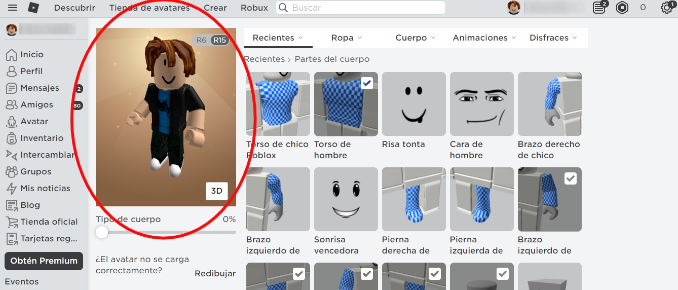 Cómo crear un avatar en Roblox y modificar su aspecto