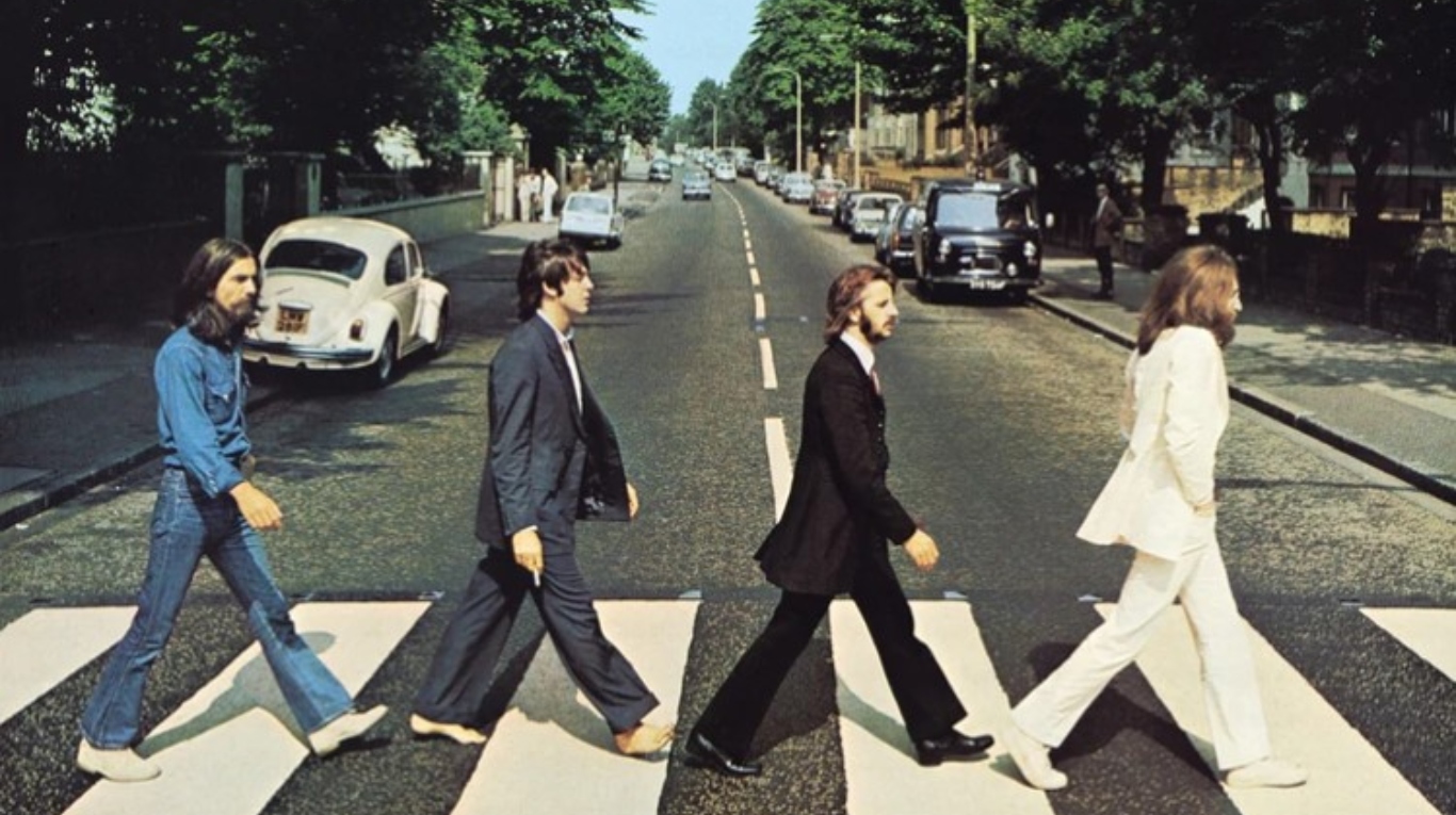 La tapa del disco de Abbey Road, The Beatles, 1969. 
