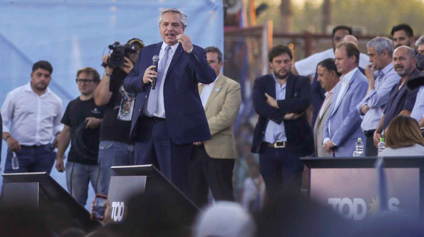 El presidente Alberto Fernández encabezará el acto de cierre de campaña. Créditos: NA.
