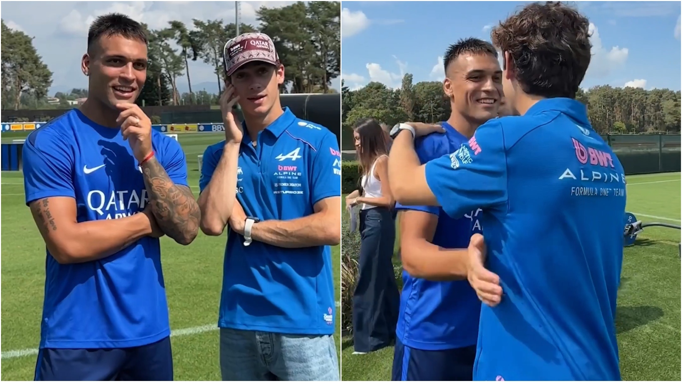 Cruce de estrellas: Franco Colapinto visitó a Lautaro Martínez en la previa del GP de Italia e intercambiaron regalos | TN