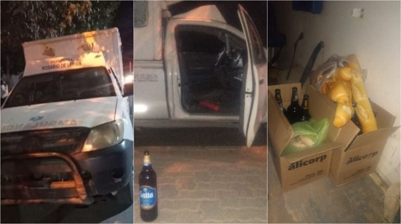 En el interior del vehículo encontraron bebidas alcohólicas, carne y pan. (Foto: Gentileza El Tirubno)