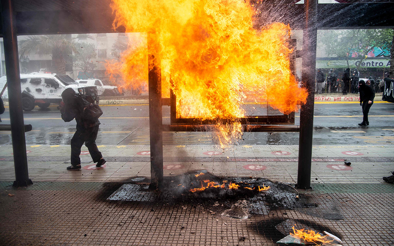 Serios disturbios en la capital chilena (Foto: AFP)