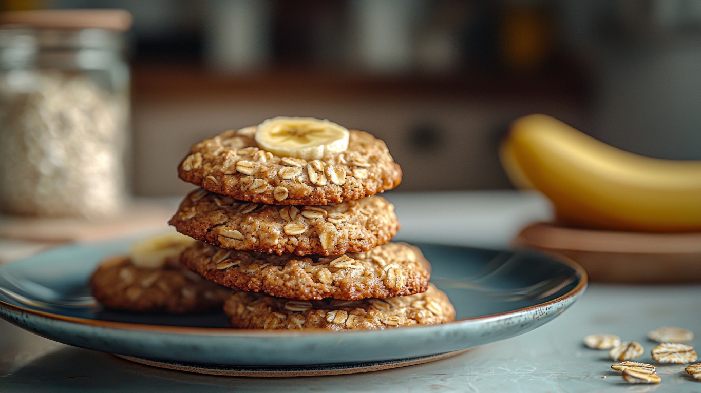 Cookies de banana e aveia