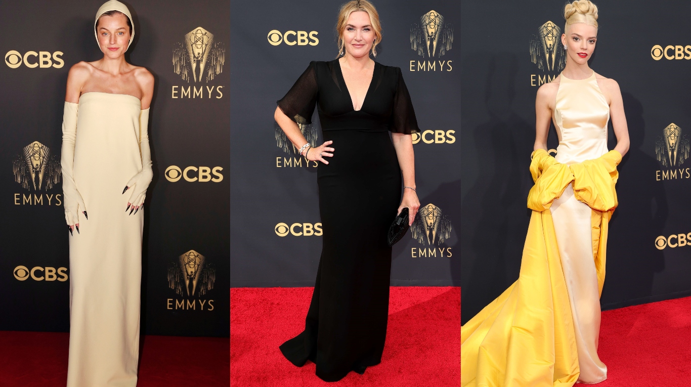 Emma Corrin, Kate Winslet y Anya Taylor Joy: elegancia en la red carpet de los Emmys 2021. (Fotos: AFP y Reuters)
