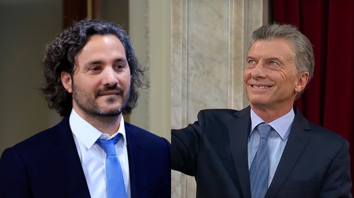 El jefe de Gabinete, Santiago Cafiero, y el expresidente Mauricio Macri cruzaron críticas en las últimas horas. (Fotos: NA)