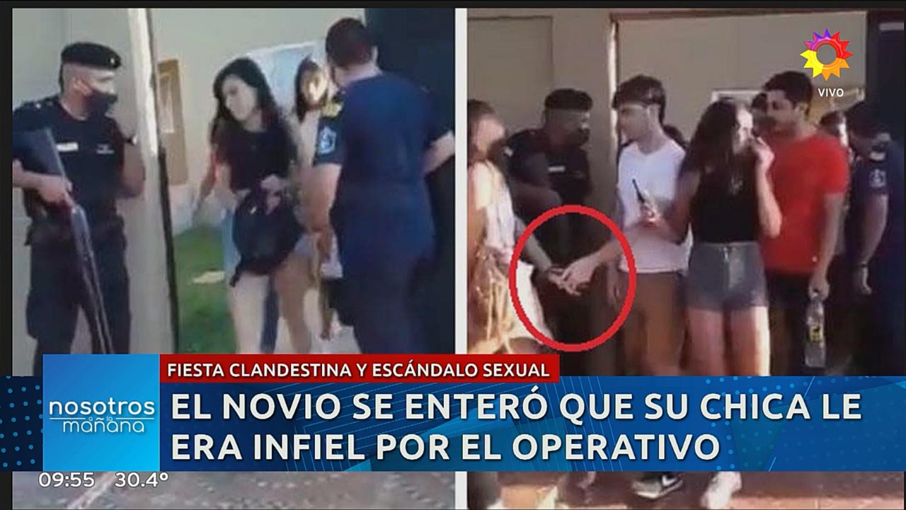 Le dijo a su novio que se iba a dormir pero la deschavó un operativo en la fiesta clandestina