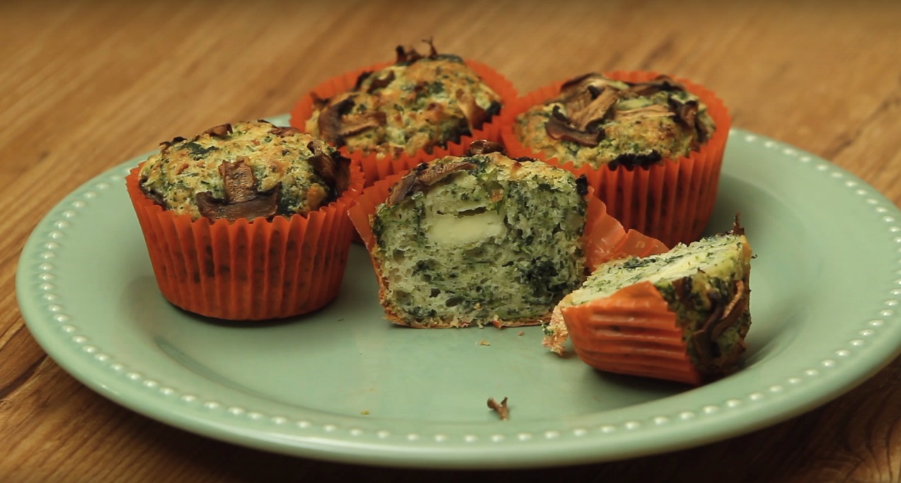 Muffins de espinaca y queso