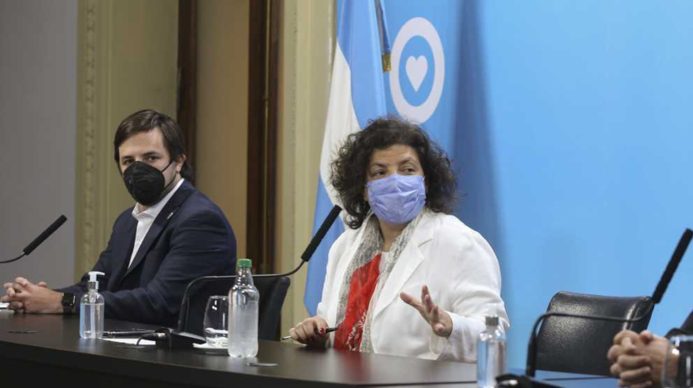 La ministra de Salud Carla Vizzotti y su par de Provincia Kreplak. Créditos: NA.