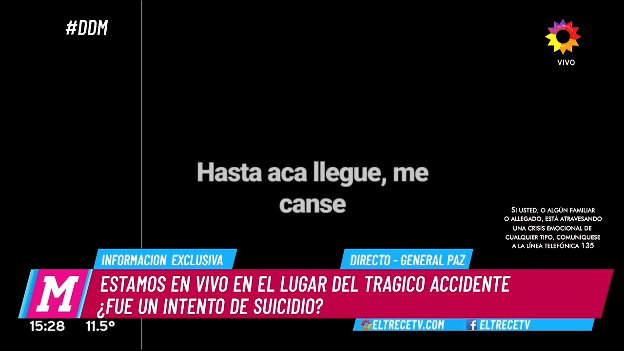 Por un mensaje en redes sociales analizan un posible intento de suicidio del joven que volcó en la General Paz