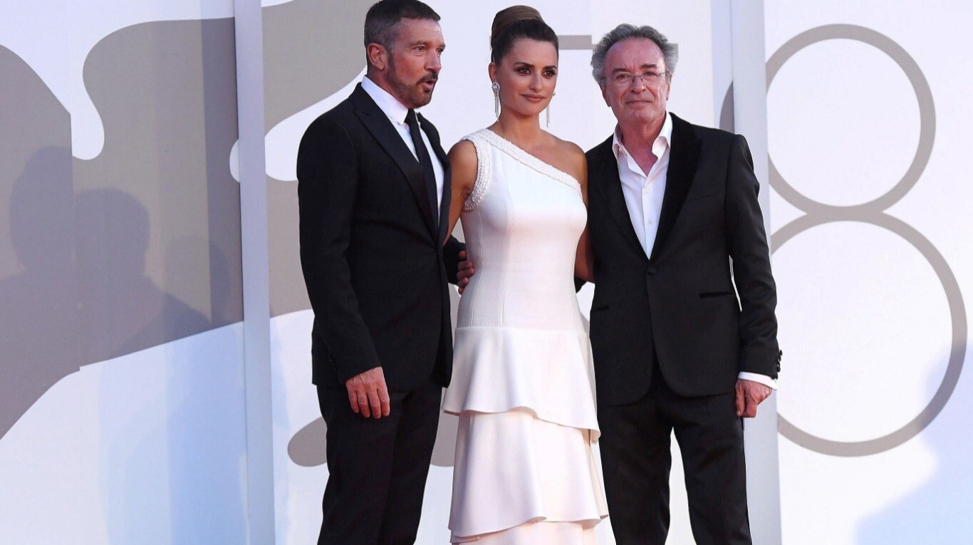 Antonio Banderas, Penélope Cruz y Oscar Martínez: elenco en blanco y negro. (Foto:  EFE/EPA/ETTORE FERRARI)