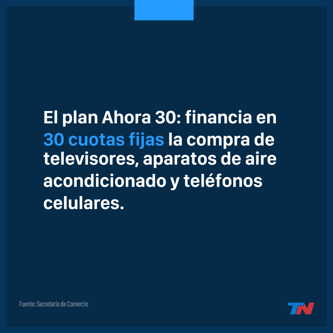 Ahora 30: confirman que lanzarán un plan de cuotas fijas para comprar  televisores y aires acondicionados