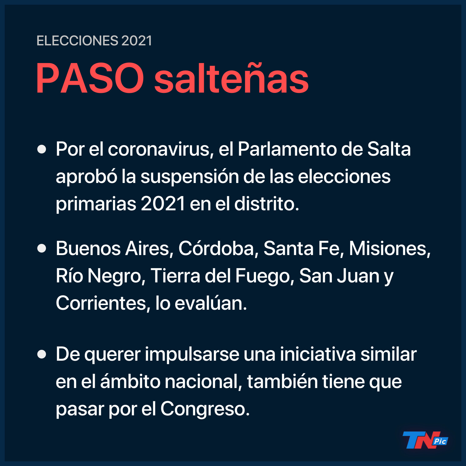 Elecciones 2021 Salta Decidio Suspender Las Paso Provinciales Tn