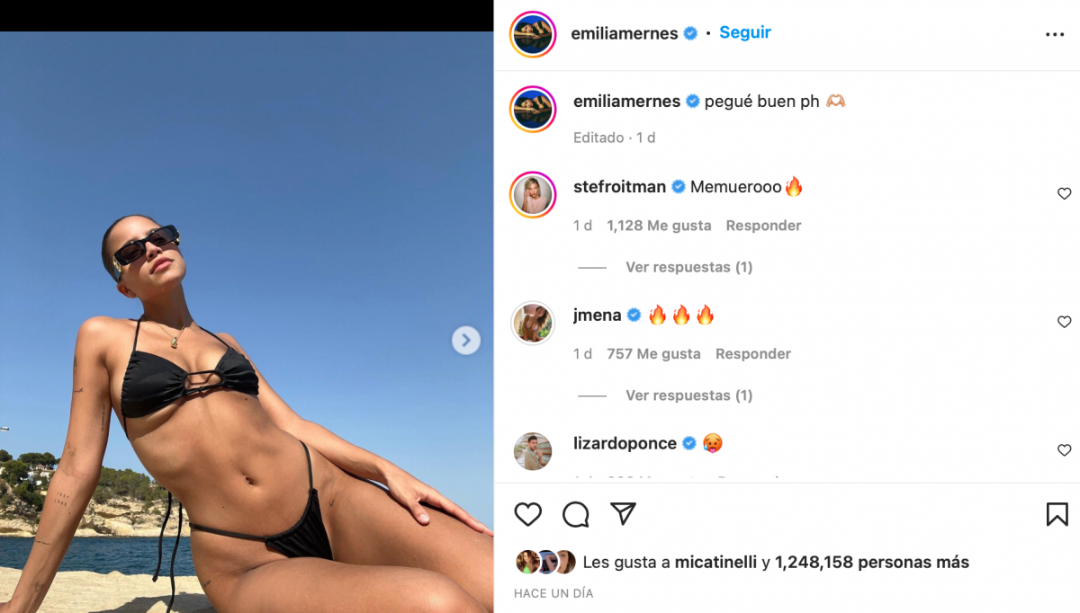 Emilia Mernes posó para Duki con una bikini taparrabos en Barcelona: “Pegué  buen fotógrafo“ | eltrece