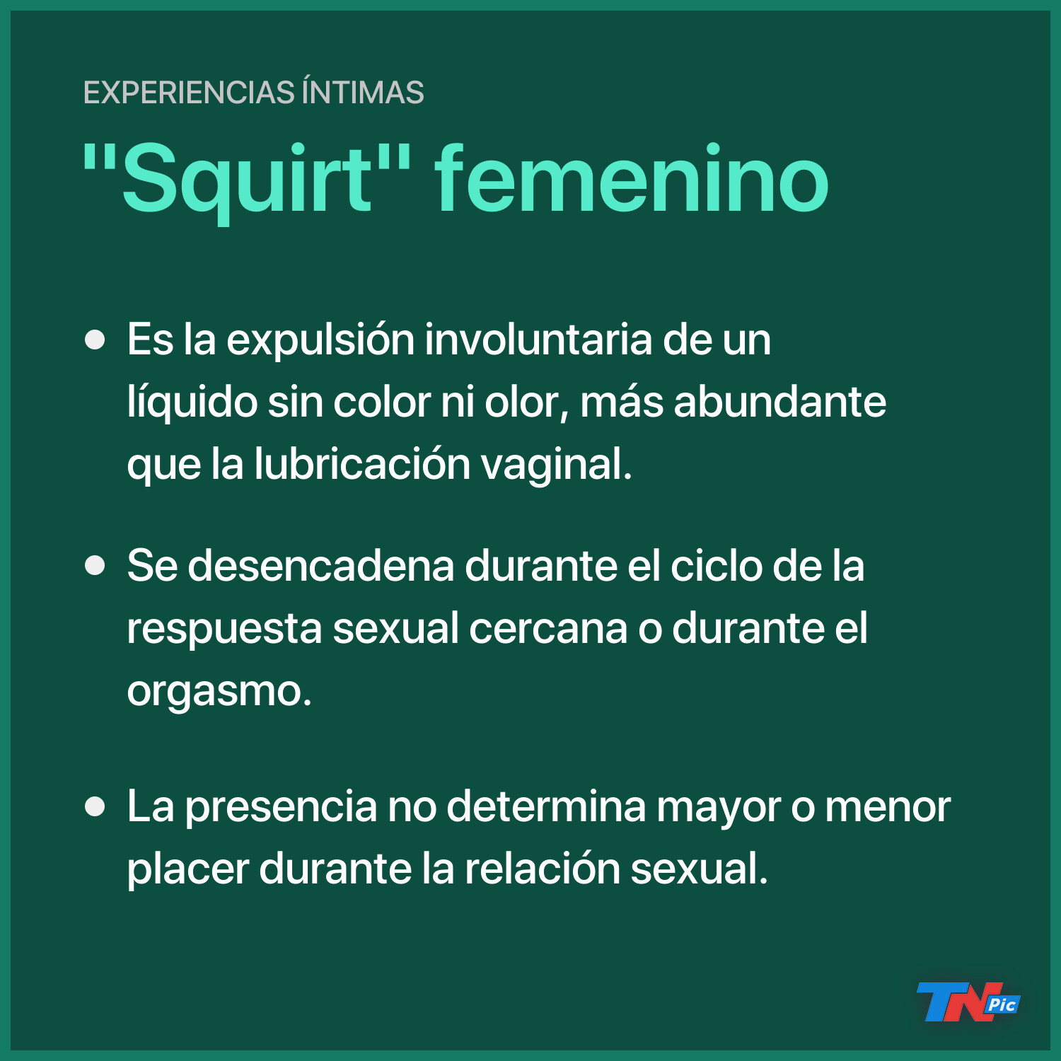 Placer sexual femenino: la eyaculación no es lo mismo que el “squirt” | TN