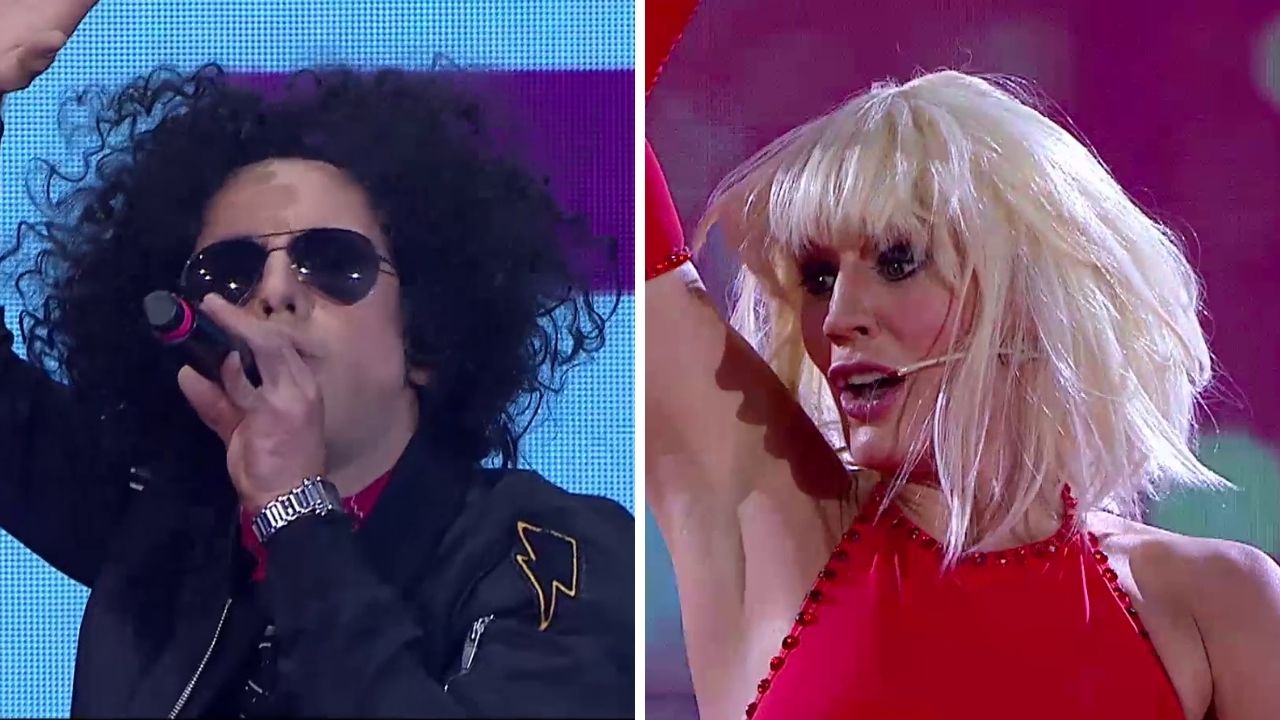 Cachete Sierra fue Andrés Calamaro y Rocío Marengo interpretó a Raffaella Carrá para abrir la ronda de imitaciones de La Academia 2021