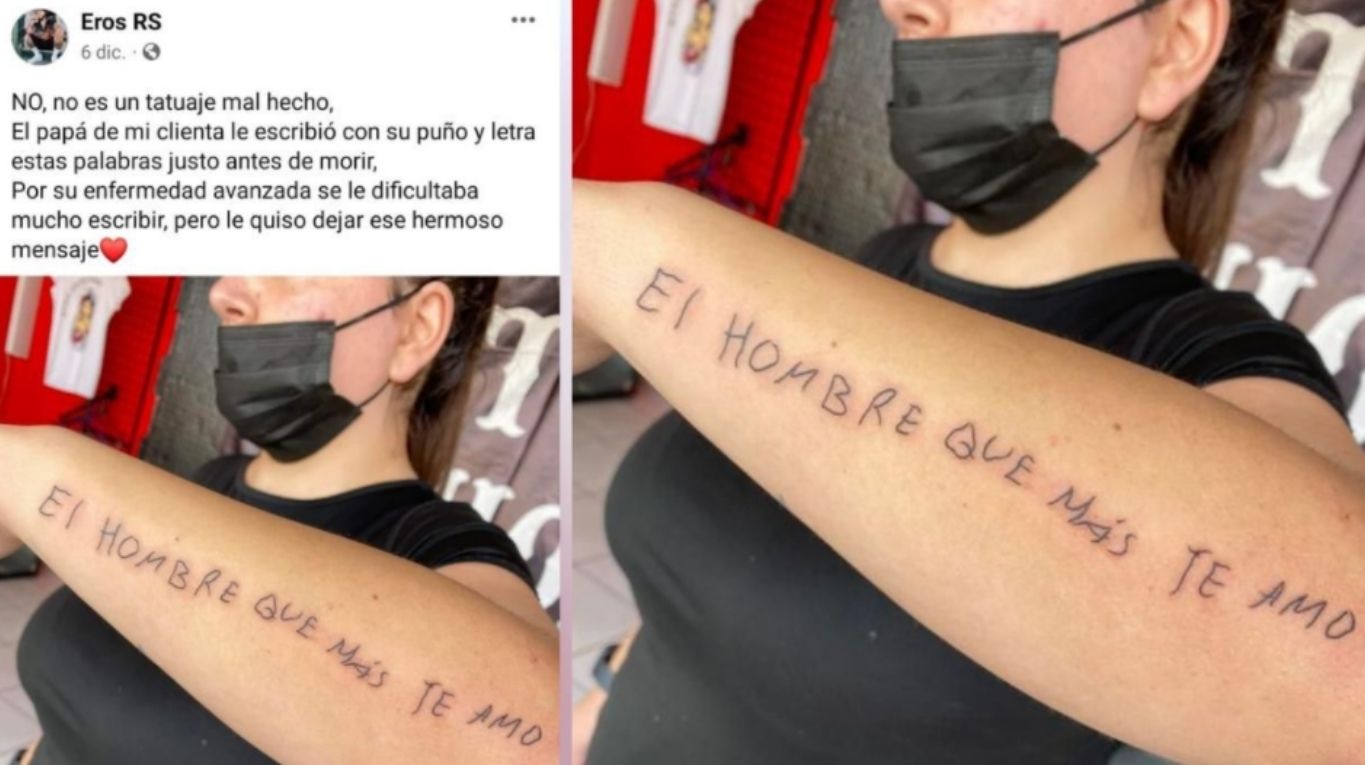 Una chica se tatuó el último mensaje que le escribió su papá antes de morir  y su historia se viralizó | TN