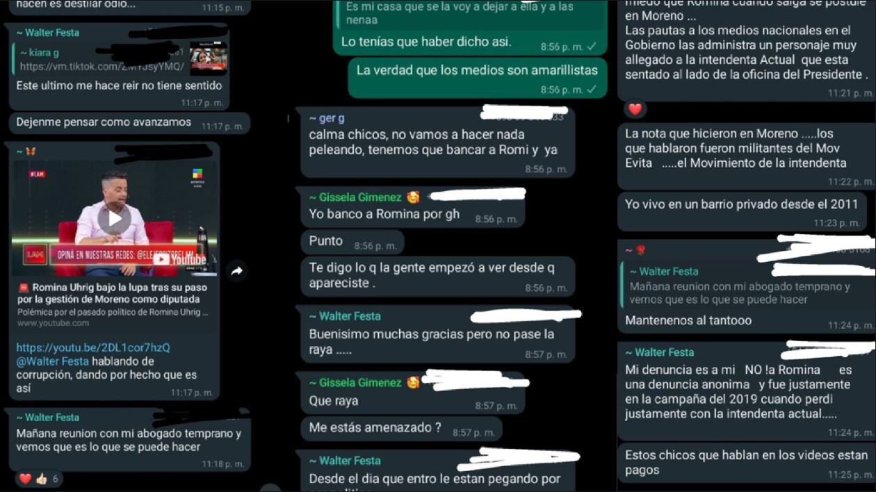 Filtraron un chat de Walter Festa en un grupo de fans de Romina Uhrig de  Gran Hermano, su exesposa | TN