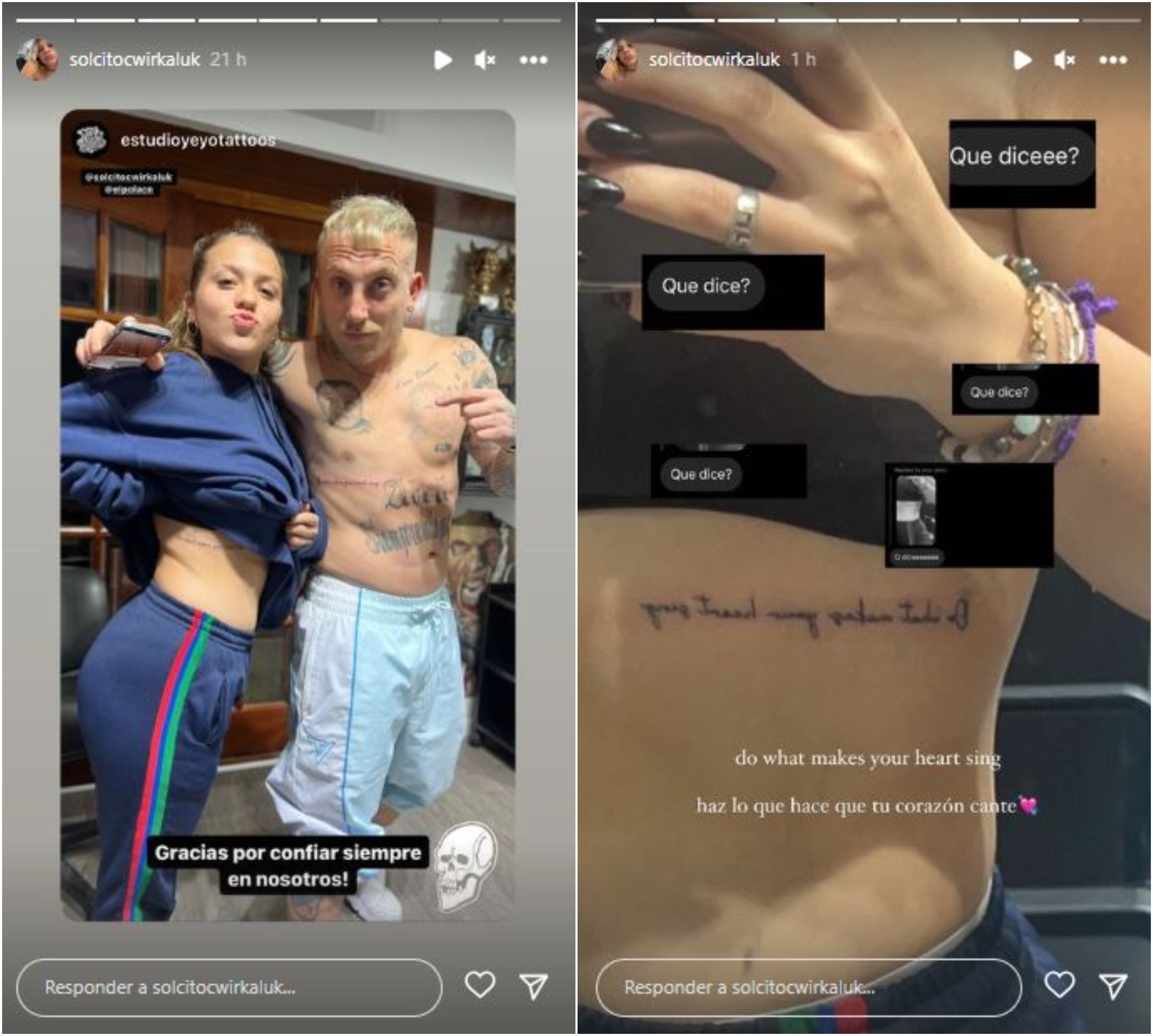 El Polaco y su hija se tatuaron la misma frase en inglés y revelaron el  profundo el significado | TN