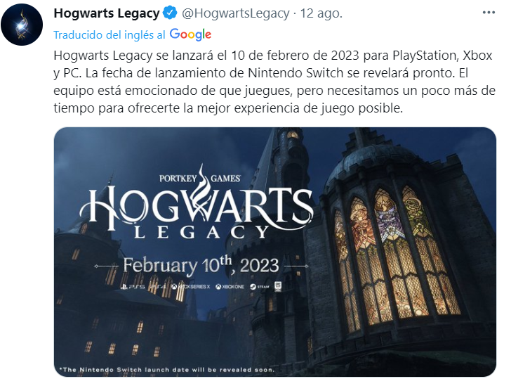 Fecha de lanzamiento de Hogwarts Legacy según la plataforma: ¿en