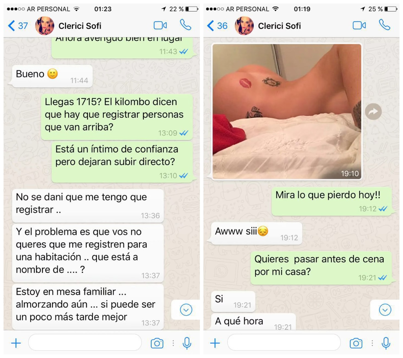 Los FOGOSOS chats de Sofia Clerici con Daniel SCIOLI que expusieron una  INFIDELIDAD | TN