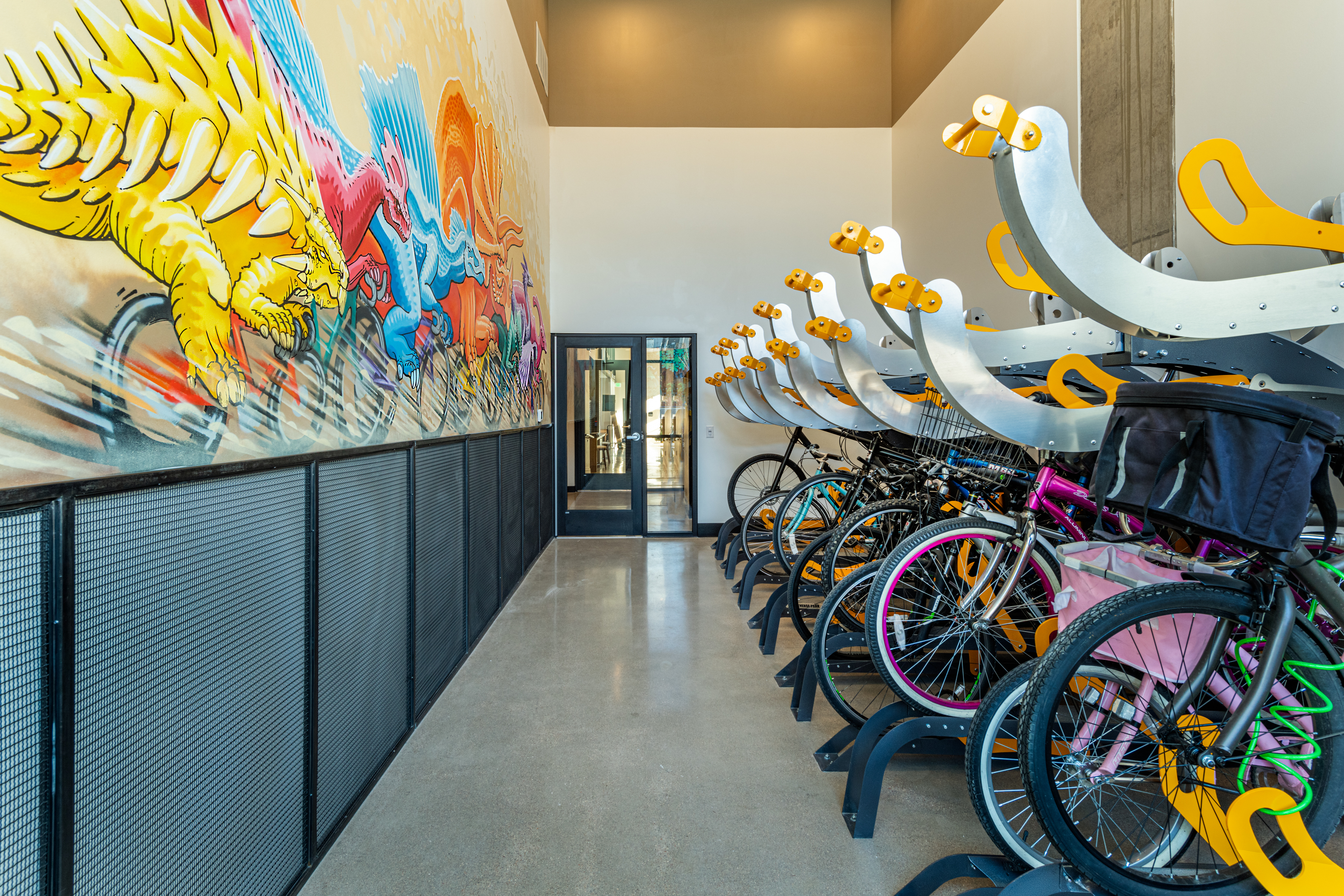 Bike room at Ava Rino